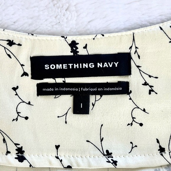 Something Navy Slip Floral Tank Top Large Yellow Floral Spaghetti Strap Cami - Picture 5 of 7